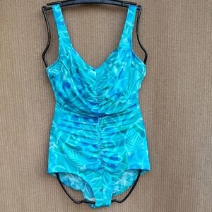 Maxine of Hollywood Aqua Floral Women's Swimsuit